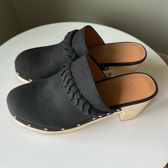J. Crew Factory Black Mules with Wooden Heel - Picture 6 of 16